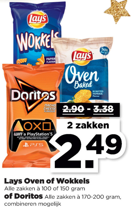 Lays   zoutje, chips folder aanbieding bij  Plus - details