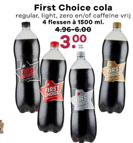 First Choice   cola folder aanbieding bij  Boons Markt - details