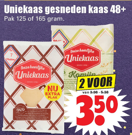 Uniekaas   kaasplakken folder aanbieding bij  Dirk - details