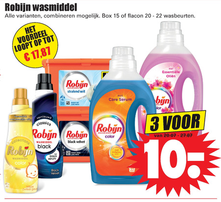 Robijn   wasmiddel folder aanbieding bij  Dirk - details