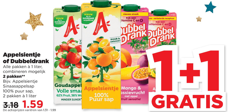 Dubbeldrank   fruitdrank folder aanbieding bij  Plus - details