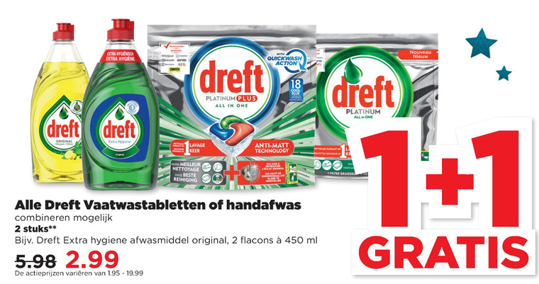 Dreft   vaatwasmiddel, afwasmiddel folder aanbieding bij  Plus - details