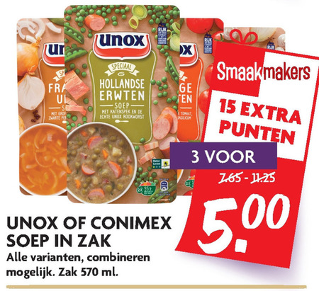 Unox   soep folder aanbieding bij  Dekamarkt - details