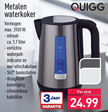 Quigg   waterkoker folder aanbieding bij  Aldi - details