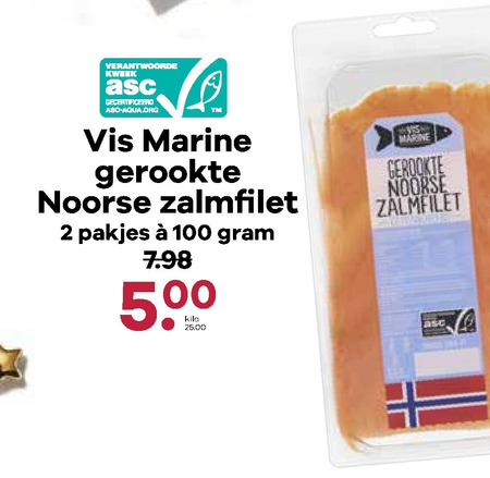 Vis Marine   gerookte zalmfilet folder aanbieding bij  Boons Markt - details