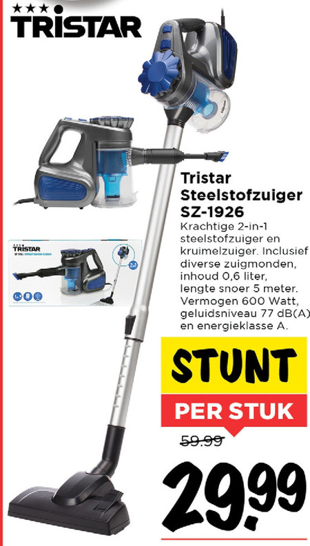 Tristar   steelstofzuiger folder aanbieding bij  Vomar - details