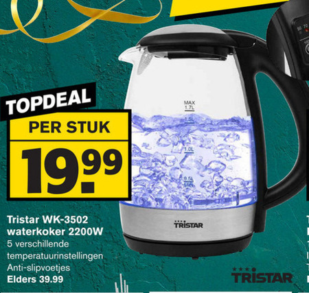 Tristar   waterkoker folder aanbieding bij  Hoogvliet - details