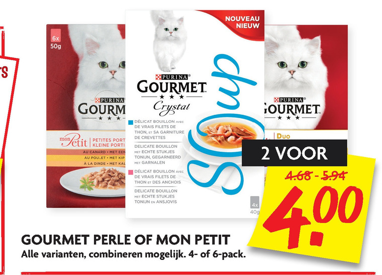 Gourmet   kattenvoer folder aanbieding bij  Dekamarkt - details