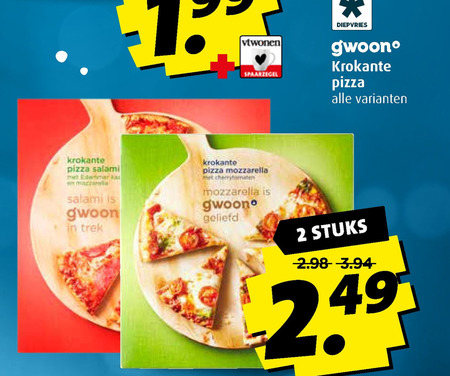 Gwoon   diepvriespizza folder aanbieding bij  Boni - details