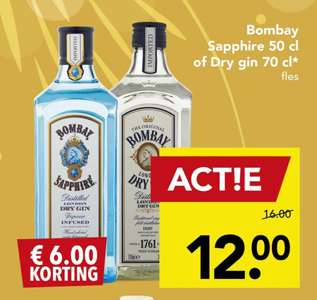 Bombay Sapphire   gin folder aanbieding bij  Deen - details