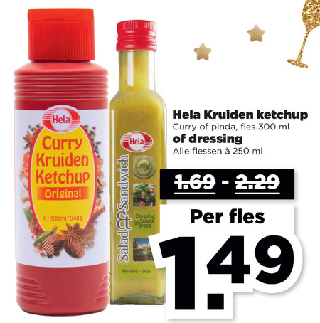 Hela   dressing, curryketchup folder aanbieding bij  Plus - details