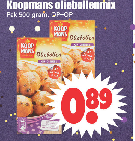 Koopmans   oliebollenmix folder aanbieding bij  Dirk - details