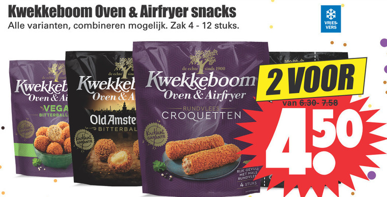 Kwekkeboom   bitterballen, snack folder aanbieding bij  Dirk - details