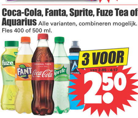 Fuze Tea   cola, ice tea folder aanbieding bij  Dirk - details