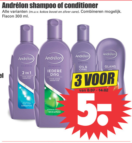 Andrelon   conditioner, shampoo folder aanbieding bij  Dirk - details