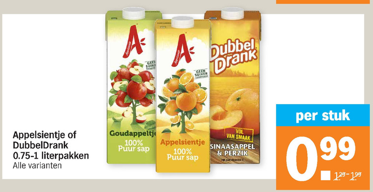 Dubbeldrank   fruitdrank folder aanbieding bij  Albert Heijn - details