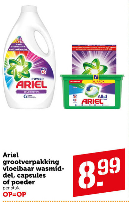 Ariel   wasmiddel folder aanbieding bij  Coop - details