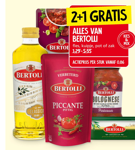 Bertolli   pastasaus, olijfolie folder aanbieding bij  Jan Linders - details