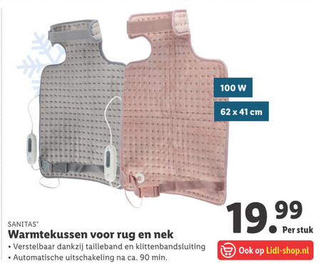 Sanitas   verwarmingskussen folder aanbieding bij  Lidl - details