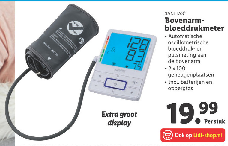 variabel overeenkomst Matrix Sanitas bloeddrukmeter folder aanbieding bij Lidl - details