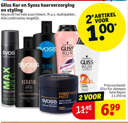 Gliss Kur   shampoo, haarverzorging folder aanbieding bij  Kruidvat - details