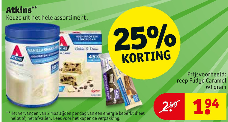 Atkins   afslankmaaltijd folder aanbieding bij  Kruidvat - details