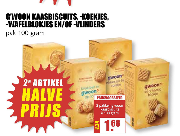 Gwoon   kaaszoutjes folder aanbieding bij  MCD Supermarkt Basis - details