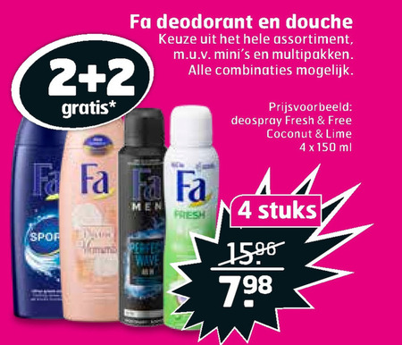 Fa   deodorant, douchegel folder aanbieding bij  Trekpleister - details