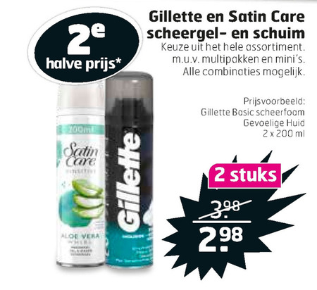 Gillette   scheerschuim, scheergel folder aanbieding bij  Trekpleister - details