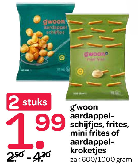 Gwoon   aardappelkroketjes, patat folder aanbieding bij  Spar - details