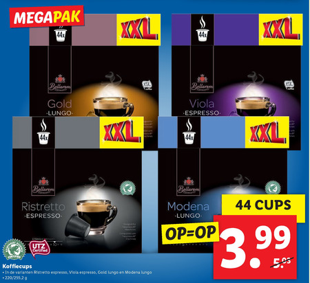 Bellarom   koffiecups folder aanbieding bij  Lidl - details