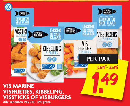 Vis Marine   kibbeling, vissticks folder aanbieding bij  Dekamarkt - details