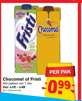 Chocomel   drinkyoghurt, chocolademelk folder aanbieding bij  Hoogvliet - details