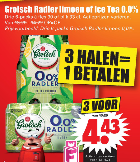 Grolsch   radler bier folder aanbieding bij  Dirk - details