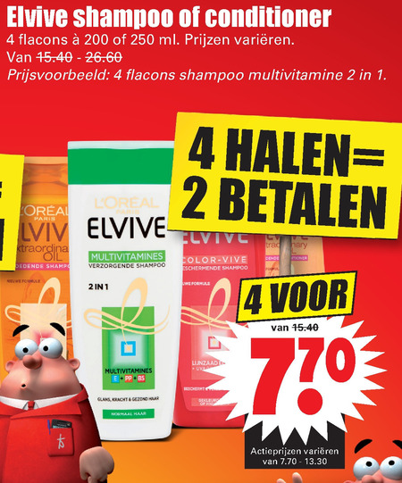 Elvive   shampoo, conditioner folder aanbieding bij  Dirk - details