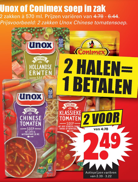 Conimex   soep folder aanbieding bij  Dirk - details