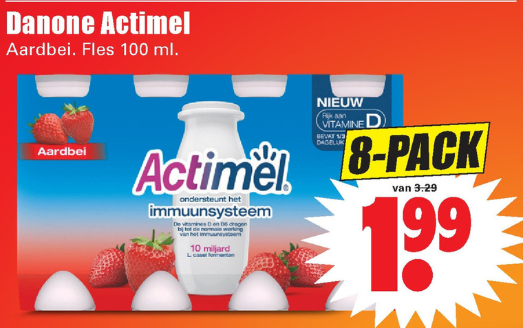 Danone Actimel   melkdrank folder aanbieding bij  Dirk - details