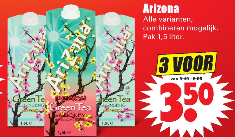 Arizona   ice tea folder aanbieding bij  Dirk - details