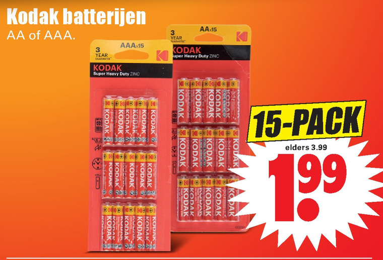 Kodak   batterij folder aanbieding bij  Dirk - details