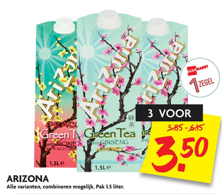 Arizona   ice tea folder aanbieding bij  Dekamarkt - details