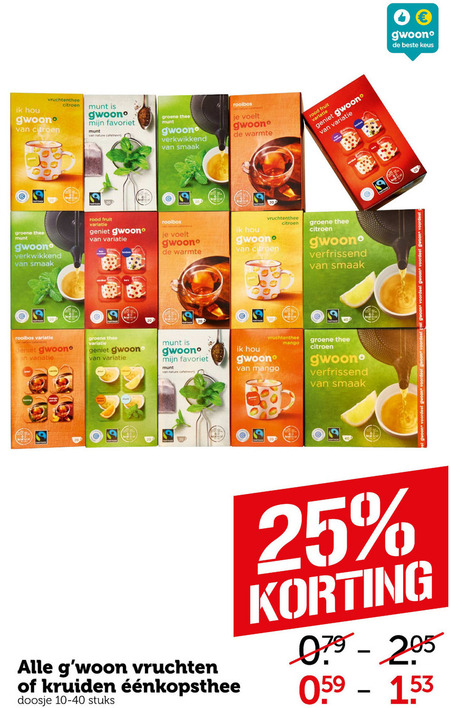 Gwoon   thee folder aanbieding bij  Coop - details