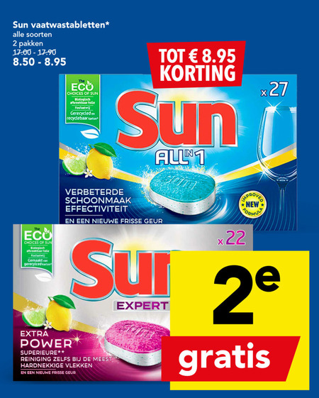 Sun   vaatwasmiddel folder aanbieding bij  Deen - details