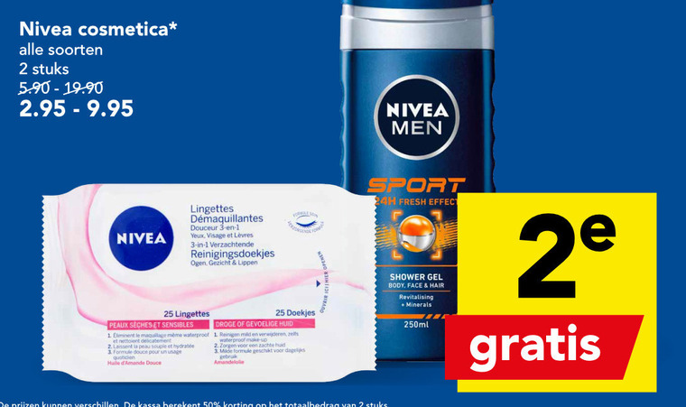 Nivea   reinigingsdoekje, gezichtsreiniging folder aanbieding bij  Deen - details