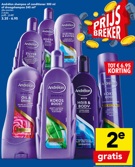 Andrelon   shampoo, conditioner folder aanbieding bij  Deen - details