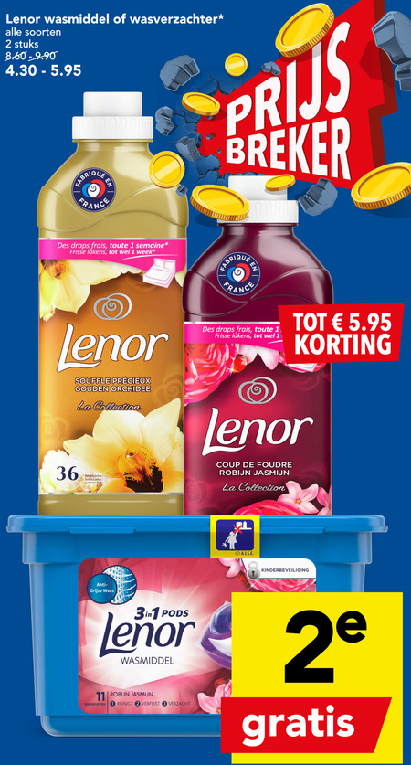 Lenor   wasverzachter, wasmiddel folder aanbieding bij  Deen - details