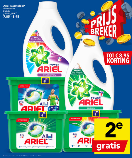 Ariel   wasmiddel folder aanbieding bij  Deen - details