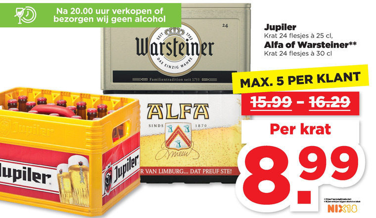 Warsteiner   krat bier folder aanbieding bij  Plus - details