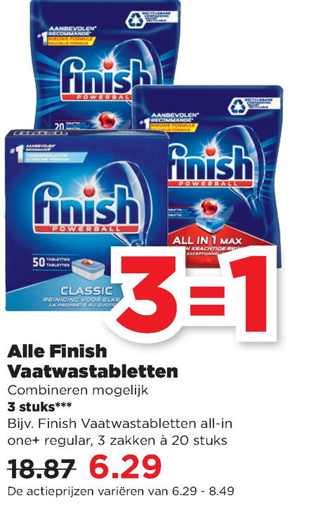 Finish   vaatwasmiddel folder aanbieding bij  Plus - details