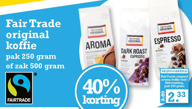 Fair Trade Original   koffie, koffiebonen folder aanbieding bij  Boons Markt - details