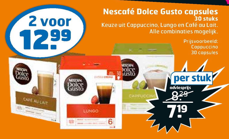 Nescafe   dolce gusto capsules folder aanbieding bij  Trekpleister - details